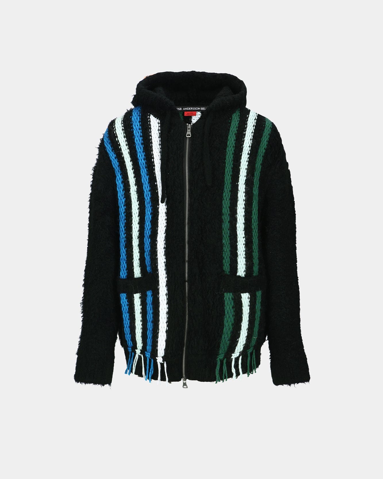 기타 UNISEX REVERSE STRIPE KNIT HOODIE atb1389u(BLACK)