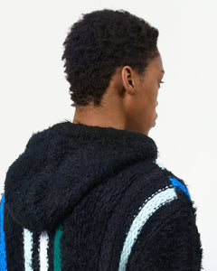 기타 UNISEX REVERSE STRIPE KNIT HOODIE atb1389u(BLACK)