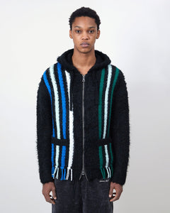 기타 UNISEX REVERSE STRIPE KNIT HOODIE atb1389u(BLACK)