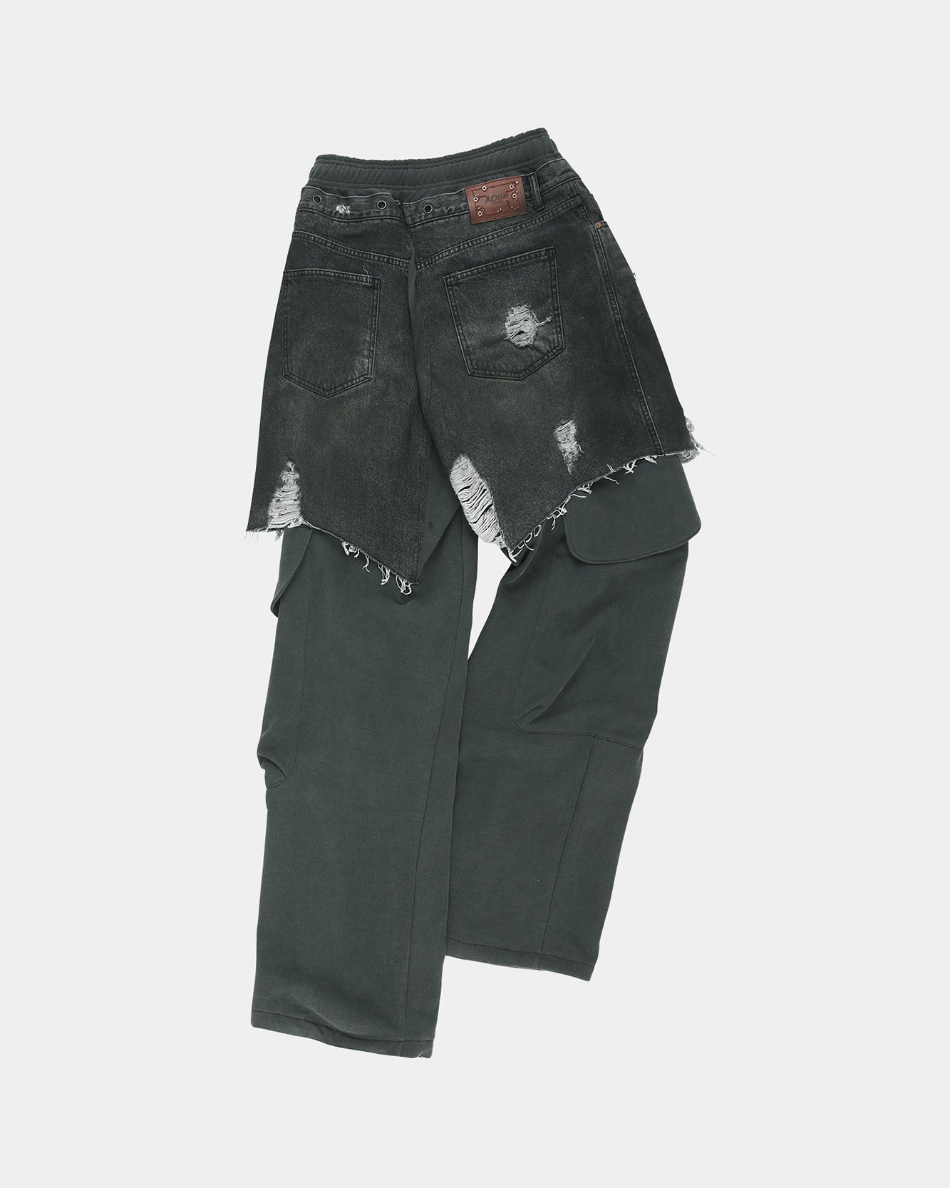 기타 UNISEX RUGGED DENIM-INSET SWEATPANTS apa861u(BLACK)