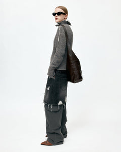 기타 UNISEX RUGGED DENIM-INSET SWEATPANTS apa861u(BLACK)