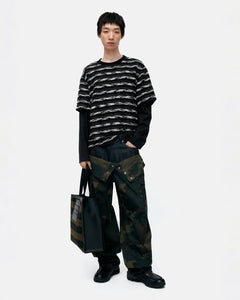 기타 UNISEX STRIPE LAYERED SWEATER atb1373u(BLACK/BROWN)