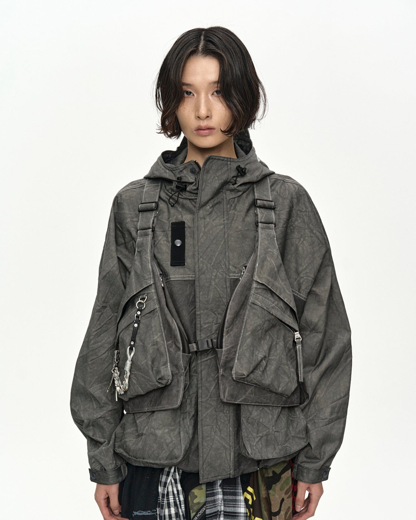 UNISEX TIE-DYED BEACH SHELL JACKET awa746u(CHARCOAL) – Andersson Bell
