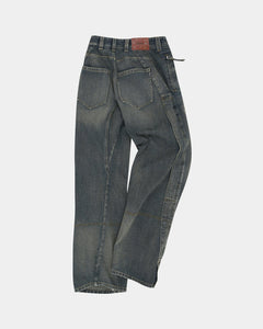 기타 UNISEX TWISTED ZIPPER POCKET JEANS apa841u(DUSTY BLUE)