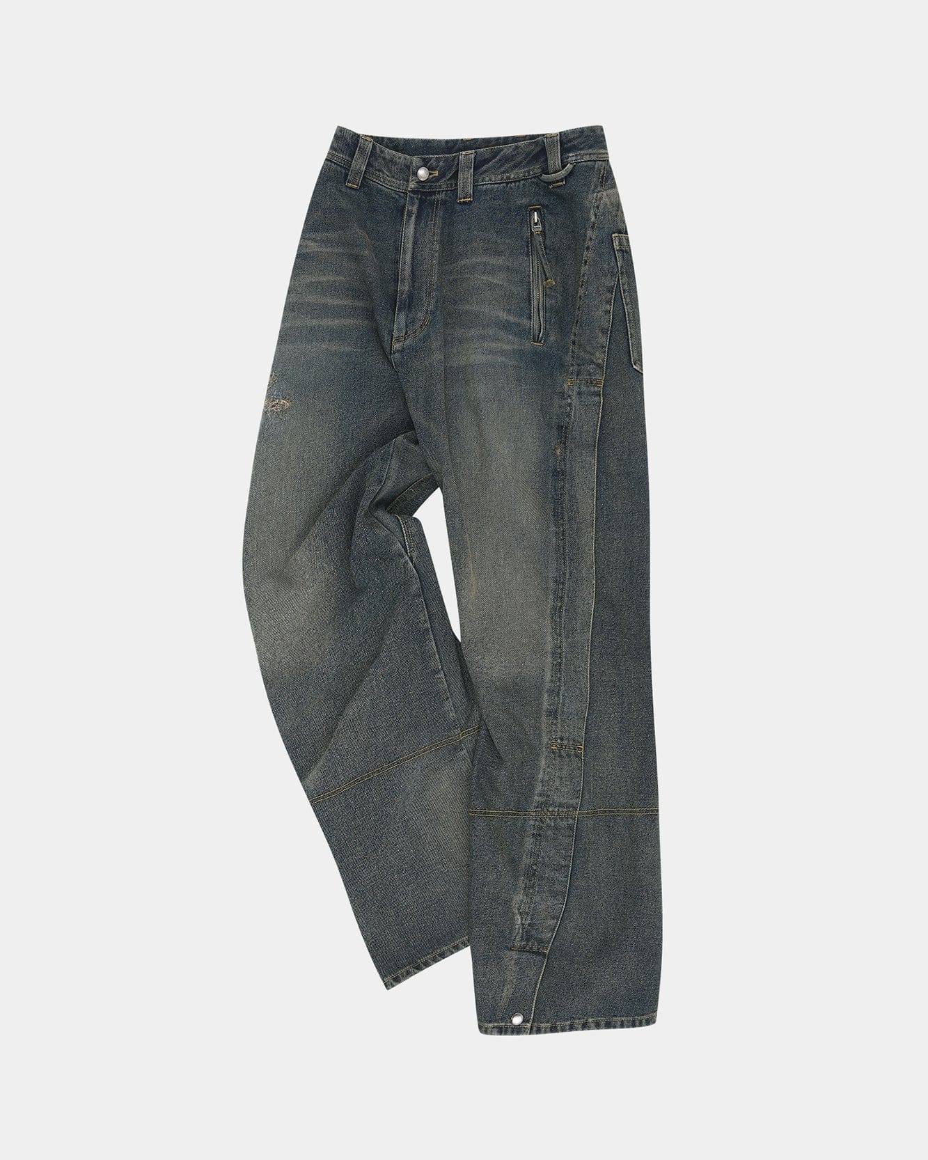 기타 UNISEX TWISTED ZIPPER POCKET JEANS apa841u(DUSTY BLUE)