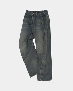 기타 UNISEX TWISTED ZIPPER POCKET JEANS apa841u(DUSTY BLUE)