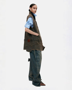 기타 UNISEX TWISTED ZIPPER POCKET JEANS apa841u(DUSTY BLUE)