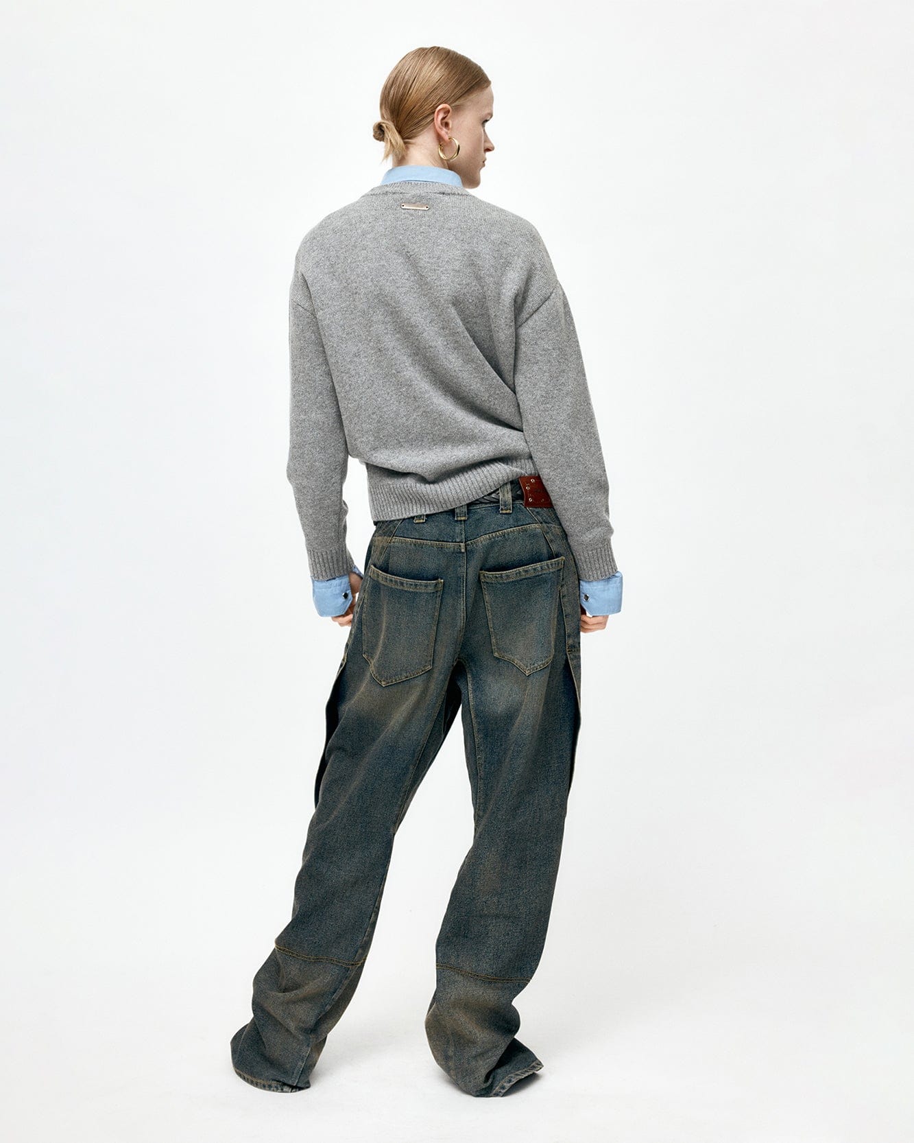 기타 UNISEX TWISTED ZIPPER POCKET JEANS apa841u(DUSTY BLUE)