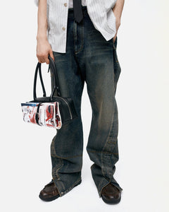 기타 UNISEX TWISTED ZIPPER POCKET JEANS apa841u(DUSTY BLUE)
