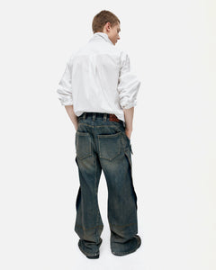 기타 UNISEX TWISTED ZIPPER POCKET JEANS apa841u(DUSTY BLUE)