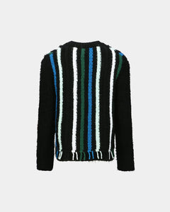 기타 UNISEX V-NECK REVERSE STRIPE SWEATER atb1350u(BLACK)