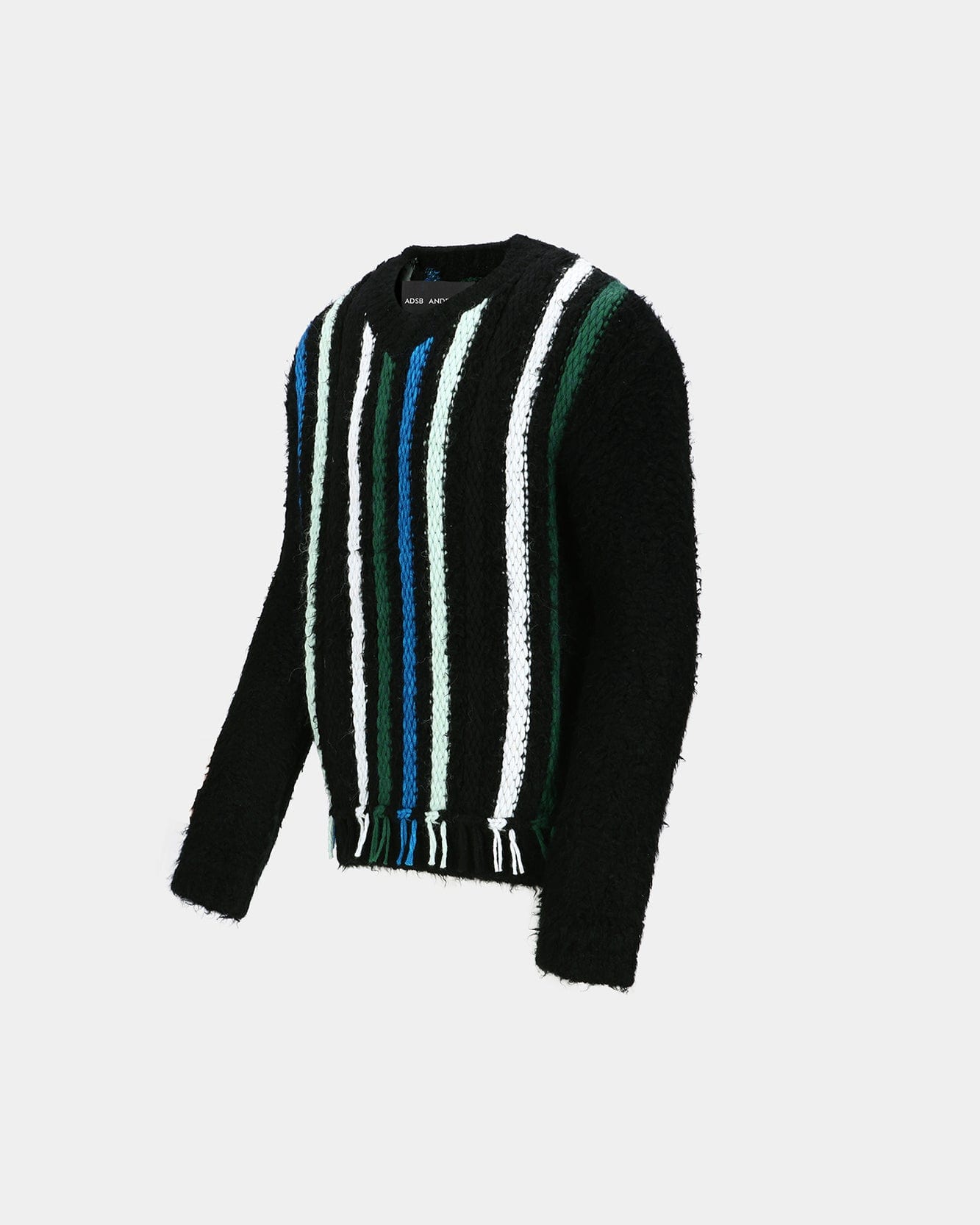 기타 UNISEX V-NECK REVERSE STRIPE SWEATER atb1350u(BLACK)