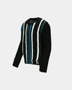 기타 UNISEX V-NECK REVERSE STRIPE SWEATER atb1350u(BLACK)