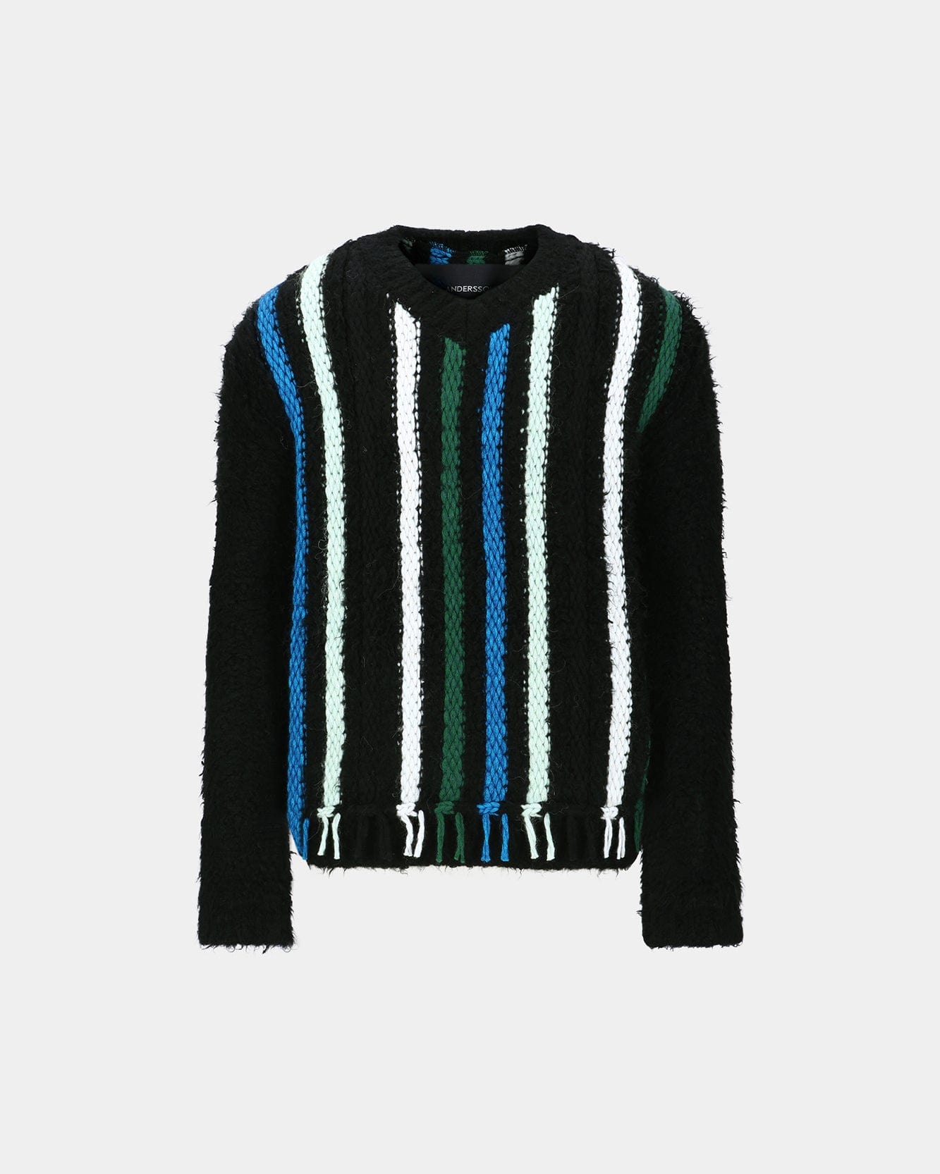기타 UNISEX V-NECK REVERSE STRIPE SWEATER atb1350u(BLACK)