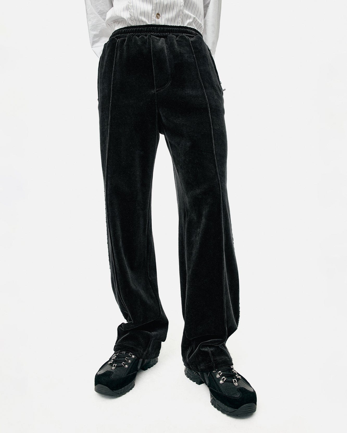 기타 UNISEX VELVET TRACK PANTS apa854u(BLACK)