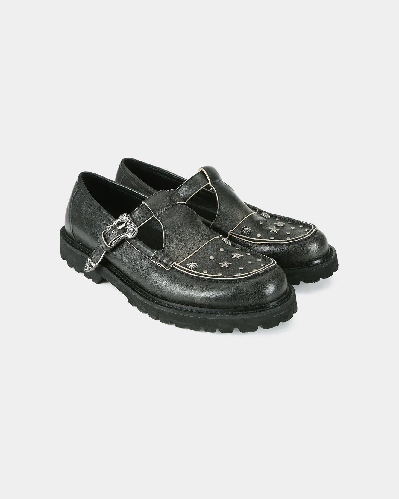 RESTOCK] UNISEX WESTERN MARY JANE LOAFERS aaa464u(BLACK