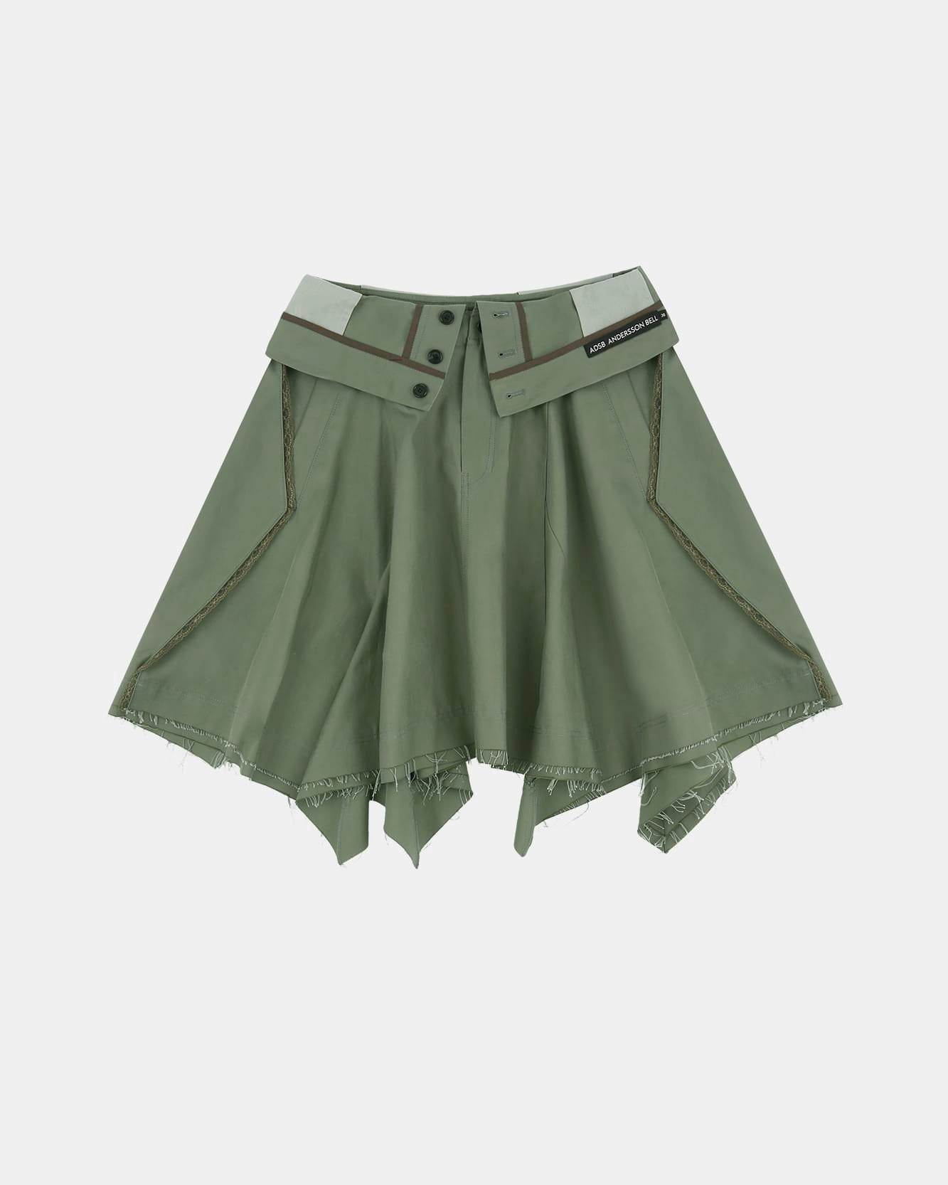 UPSIDE-DOWN ASYMMETRIC SKIRT apa914w(KHAKI) – Andersson Bell