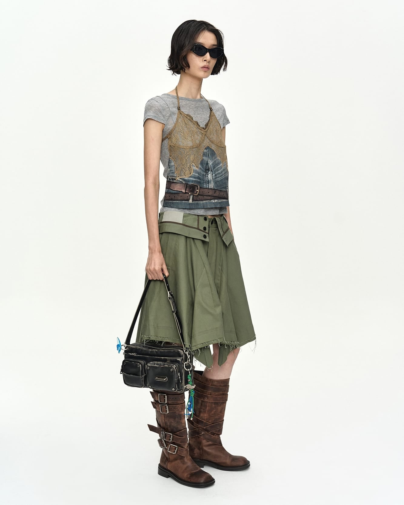 スカート ANDERSSON BELL UPSIDE-DOWN SKIRT KHAKI UPSIDE-DOWN ASYMMETRIC SKIRT apa914w(KHAKI) – Andersson Bell
