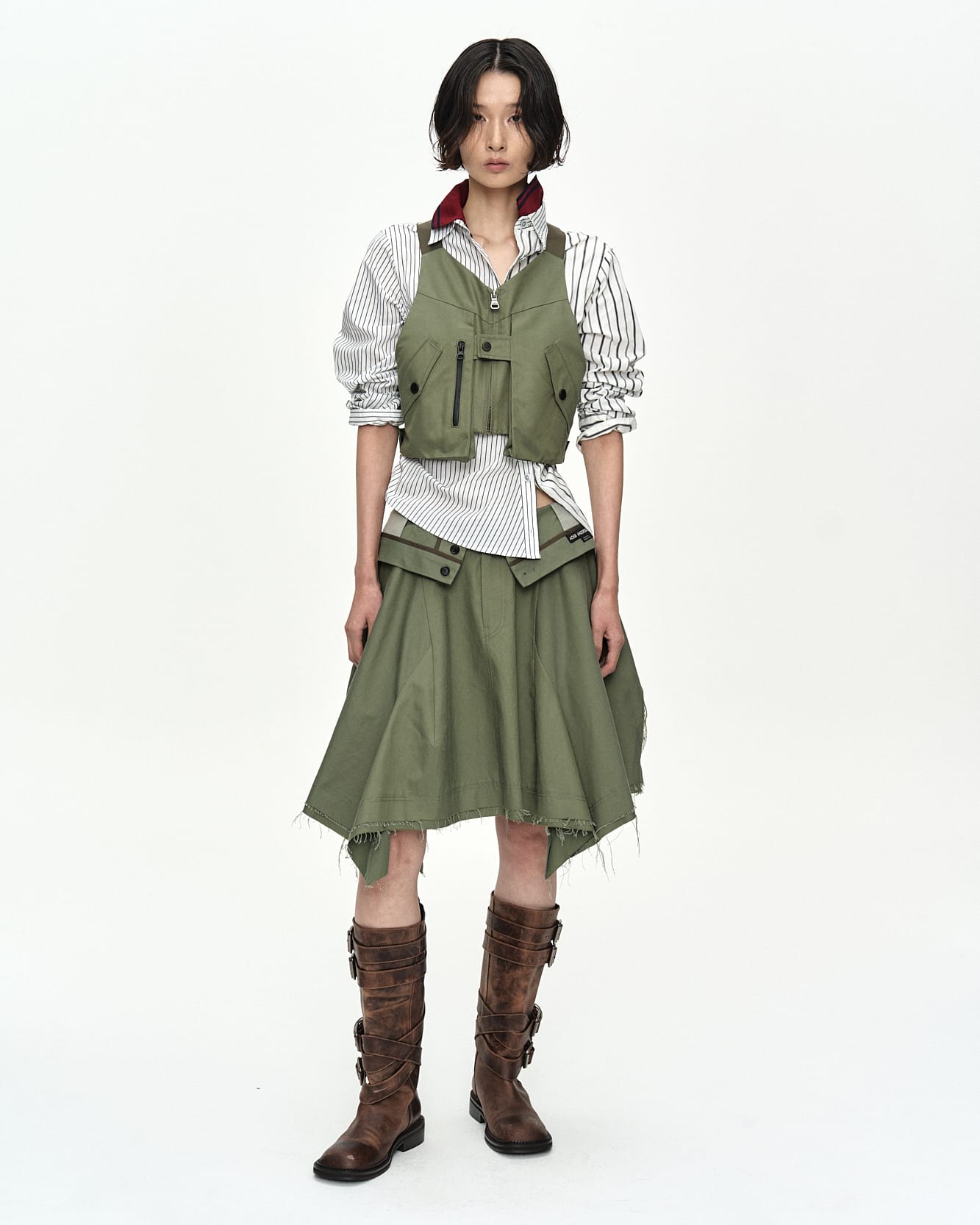 スカート ANDERSSON BELL UPSIDE-DOWN SKIRT KHAKI UPSIDE-DOWN ASYMMETRIC SKIRT apa914w(KHAKI) – Andersson Bell