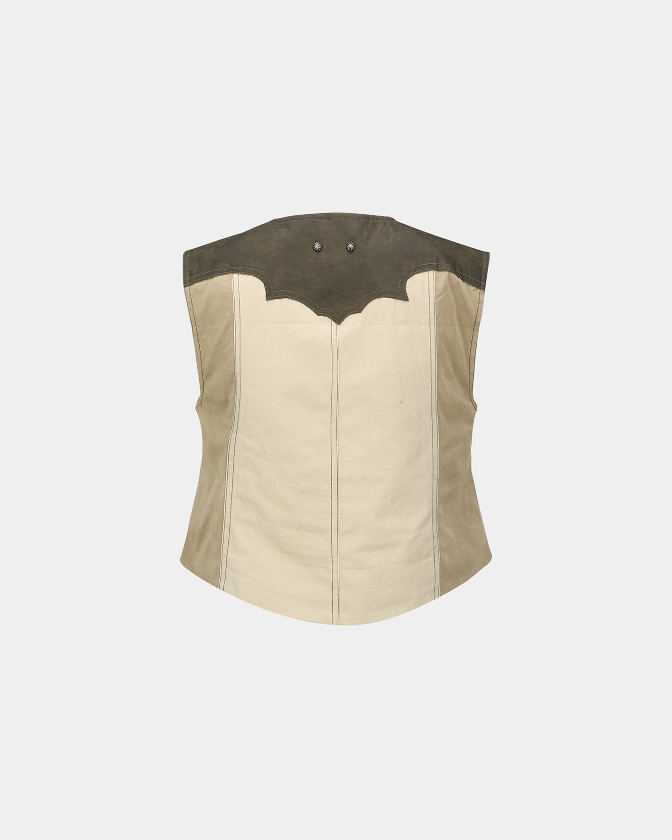 기타 WAXED RAW-EDGE VEST awa704w(BROWN)
