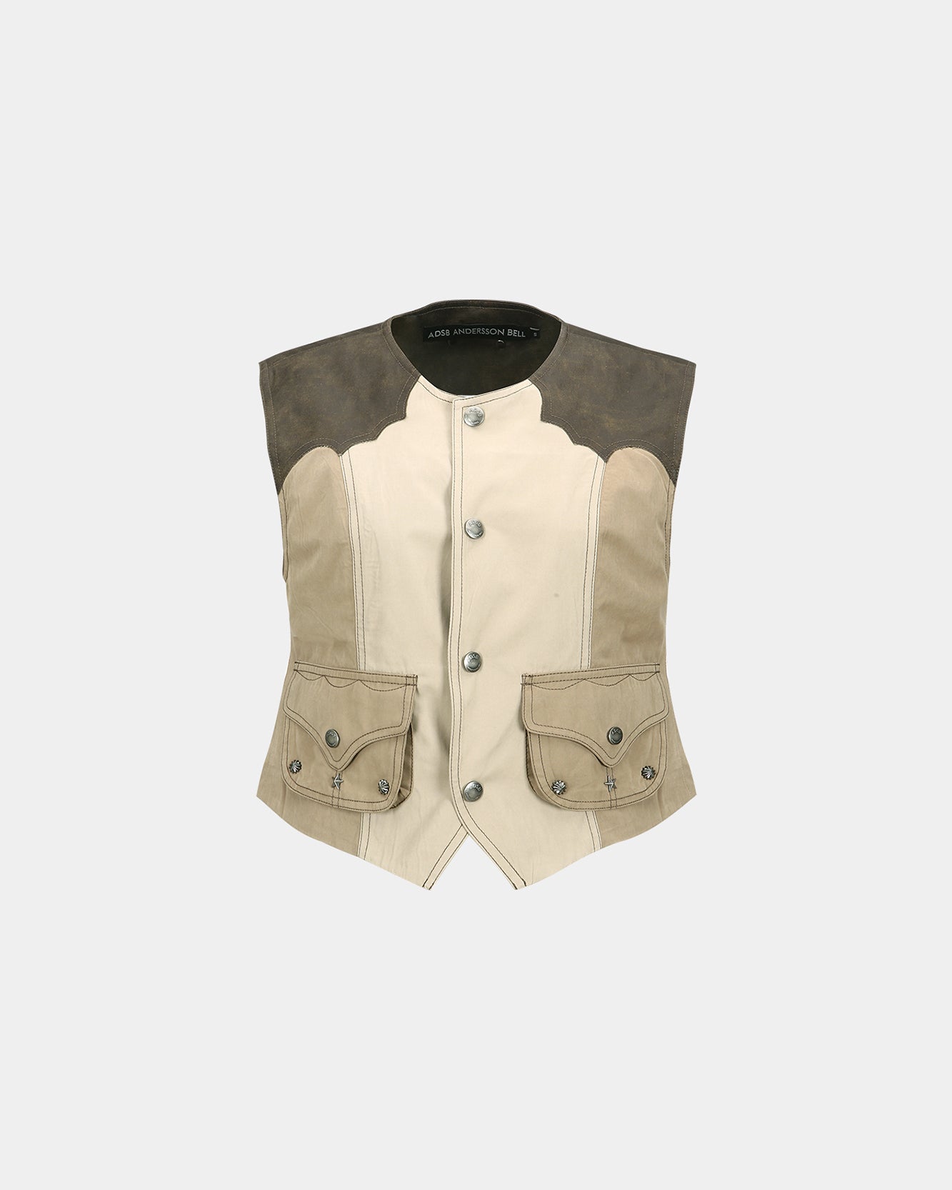 기타 WAXED RAW-EDGE VEST awa704w(BROWN)