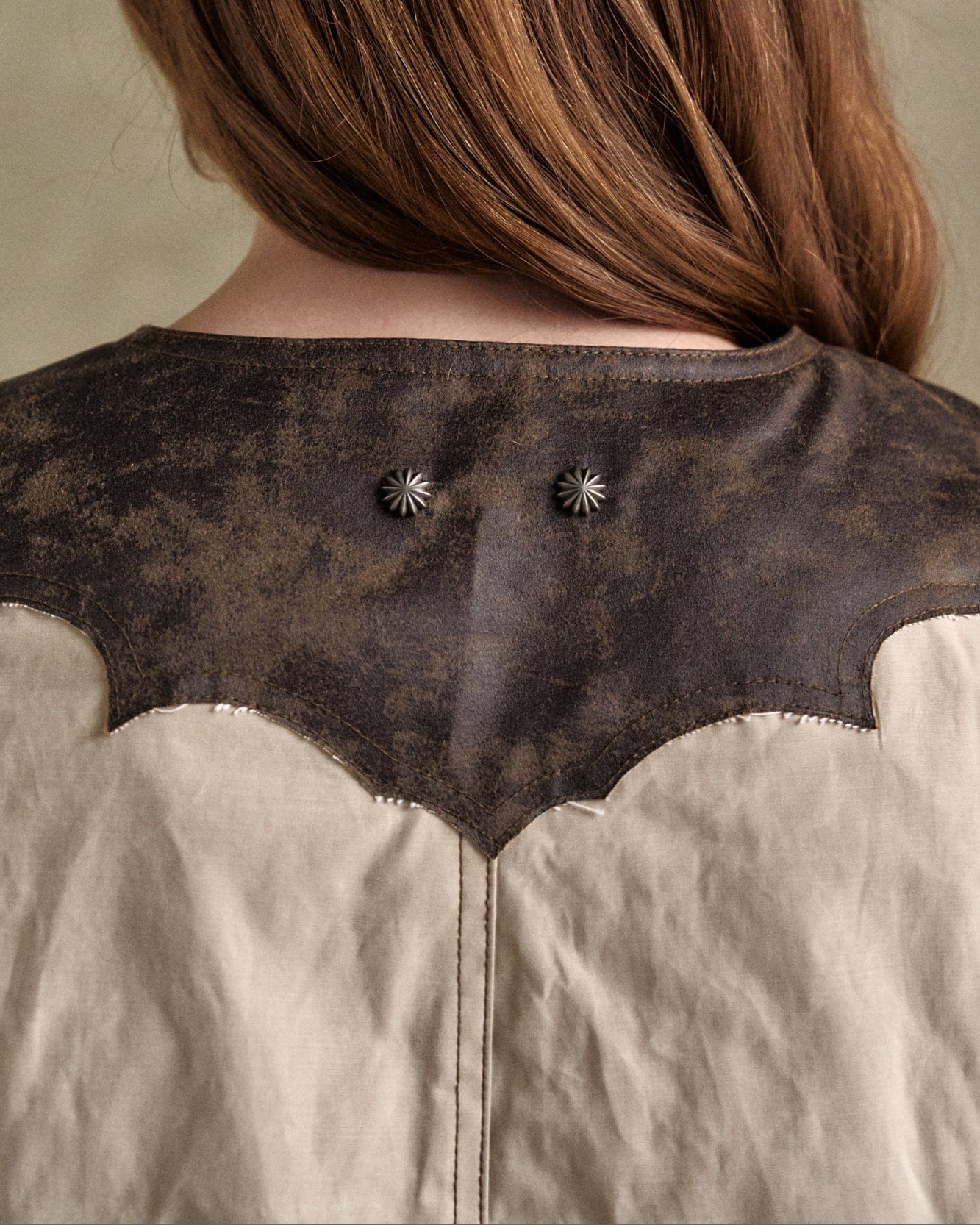 기타 WAXED RAW-EDGE VEST awa704w(BROWN)