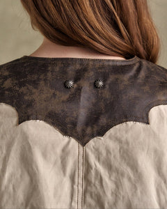 기타 WAXED RAW-EDGE VEST awa704w(BROWN)