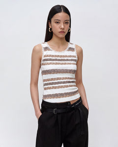 RESTOCK] HAIR BRAID STRIPE TANK TOP atb1263w(WHITE) – Andersson Bell