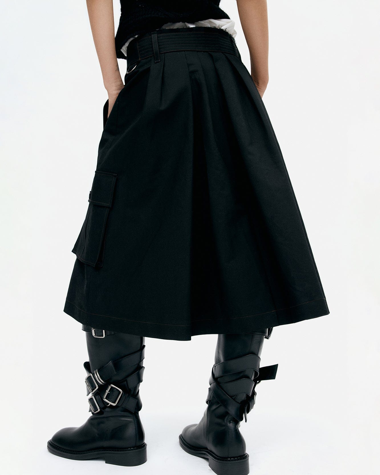 기타 WHITNEY TRENCH PLEATS SKIRT apa848w(BLACK)
