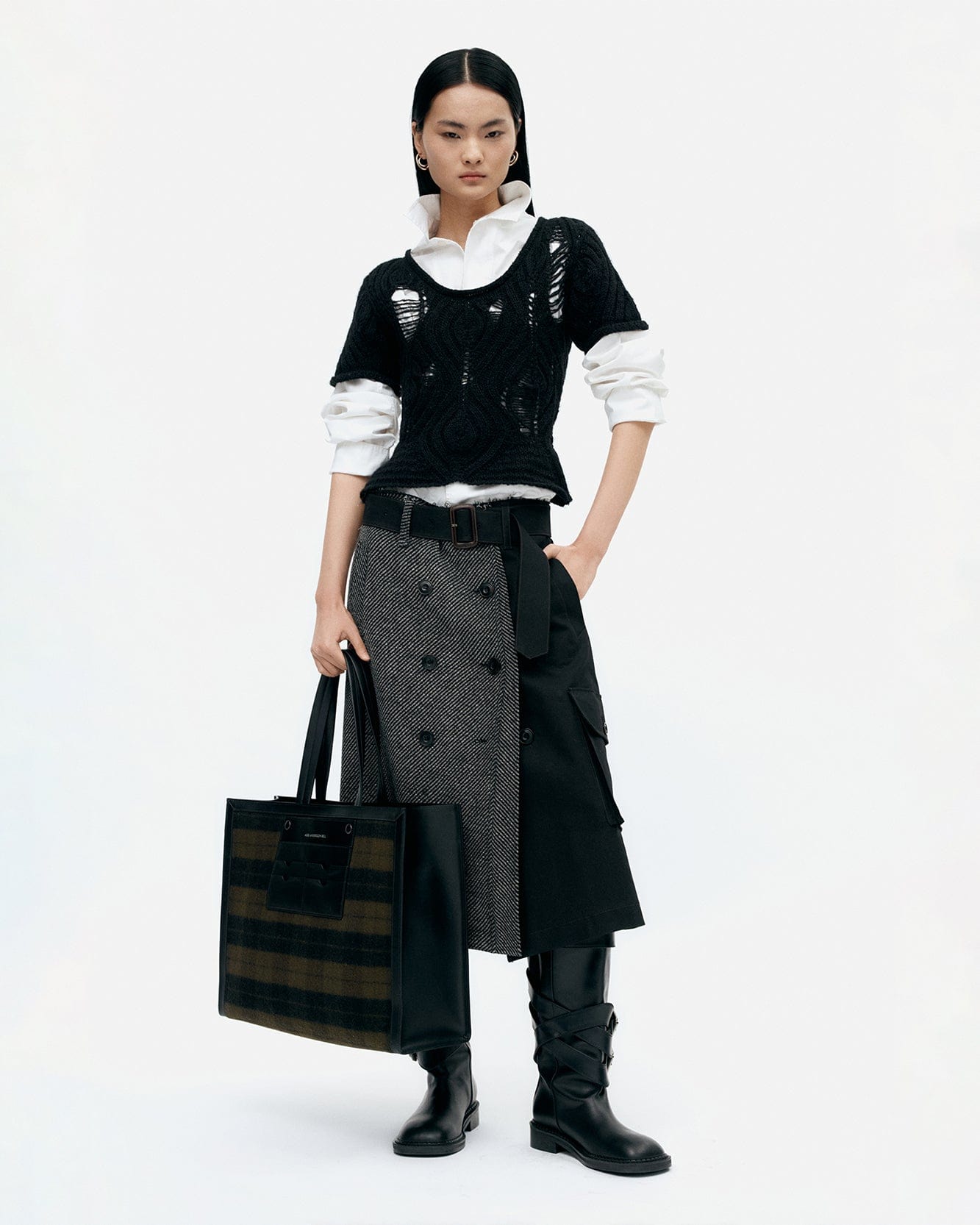기타 WHITNEY TRENCH PLEATS SKIRT apa848w(BLACK)